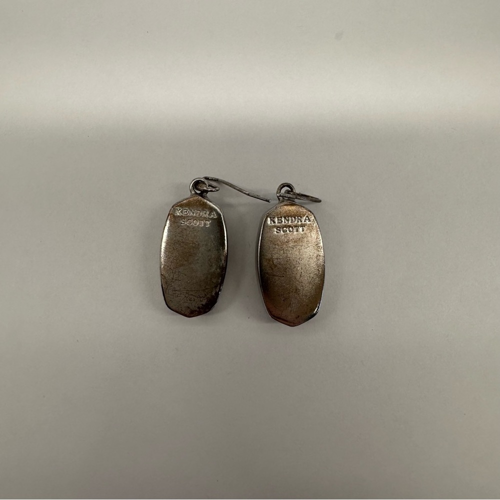 Kendra Scott Danay Iridescent Crystalized Drusy Drop Silvery Rhodium Earrings - Picture 7 of 10